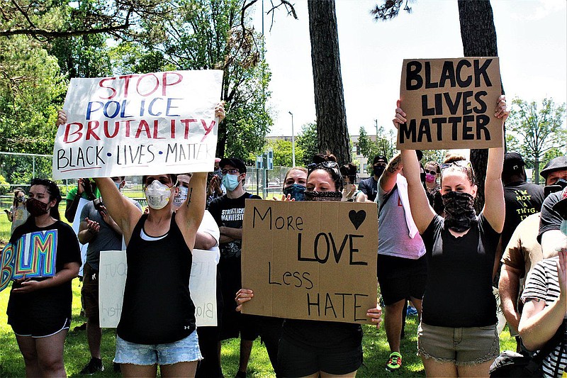 Protesters attend a Black Lives Matter rally at Memorial Park in Lansdale on June 7. 