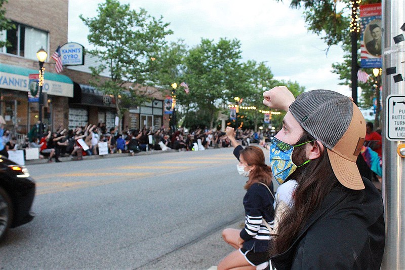 Demonstrators at a peaceful protest in Lansdale Borough on June 2. 