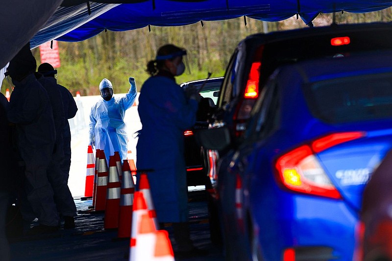 A drive-through testing site in Montgomery County. 