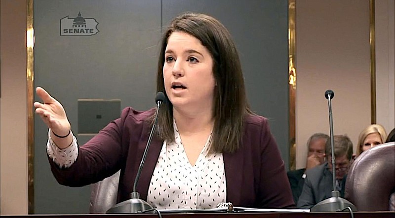 Pennsylvania Insurance Commissioner Jessica Altman testifies Dec. 12, 2017, before the state Senate Banking and Insurance Committee. 