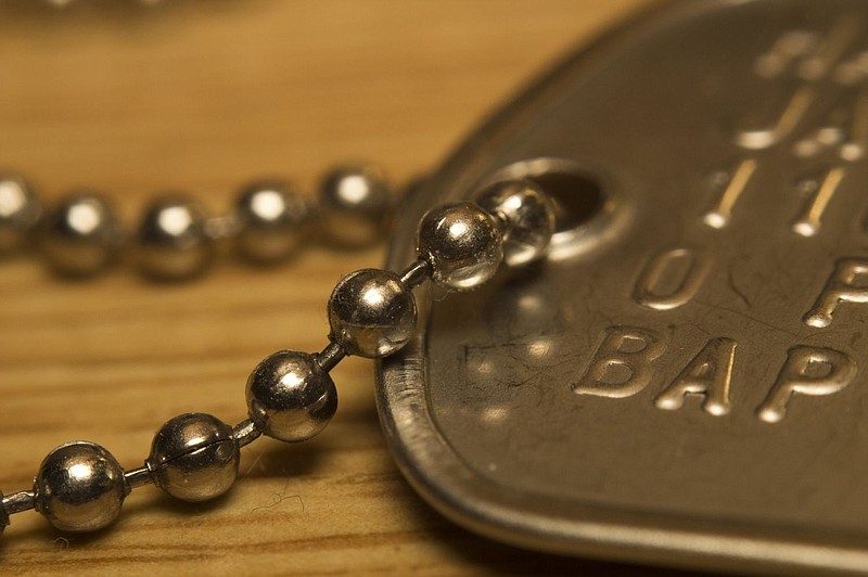 A stock image of dog tags. 