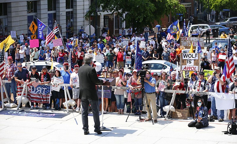 Rep. Russ Diamond (seen here at a Capitol demonstration on May 15, 2020) has been one of the loudest opponents of a Wolf administration order requirin