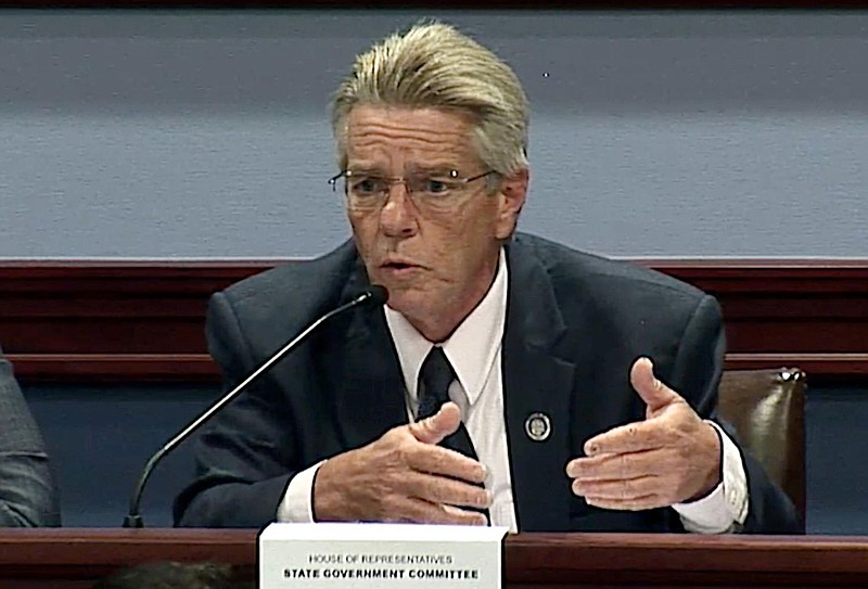 Pennsylvania state Rep. Russ Diamond speaks Sept. 18, 2019, during a hearing of the House State Government Committee. 