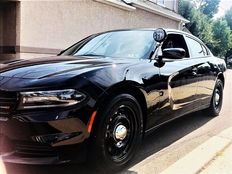 The Lansdale Borough Police Department's "ghost car" was driven by Lt. Ryan Devlin on Founders Day. 