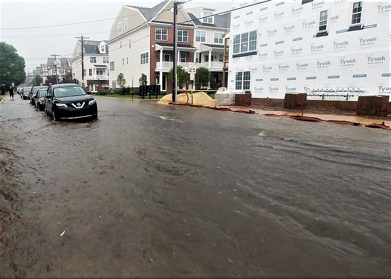 Flooding along West Second Street in Lansdale. 