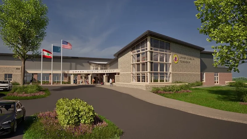 A rendering of the planned Upper Dublin Township Building. (Photo courtesy GKO Architects)