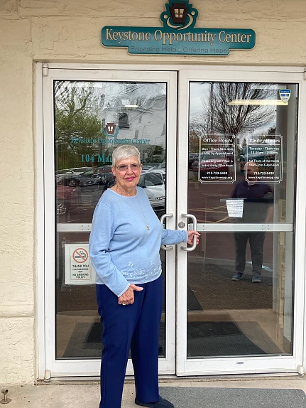 90-year-old Norrell Weisenborn of Harleysville was recently honored by the Keystone Opportunity Center for her 26 years of volunteer service. (John Worthington – MediaNews Group)