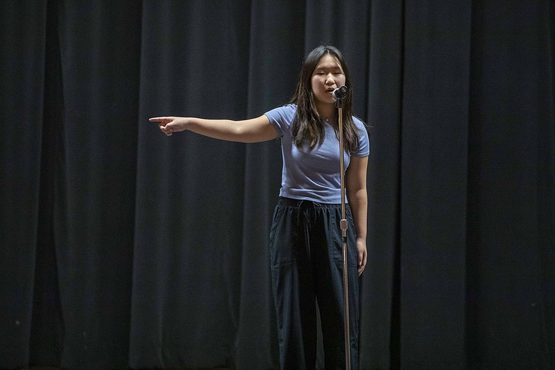 Hannah Kim won the 2024 Wissahickon Poetry Slam on April 25.