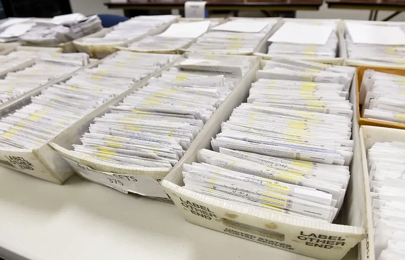 In this 2020 file image, some 16,000 mail-in ballots missing information were sent to Montgomery County voters. (Credit: Ben Hasty – MediaNews Group)