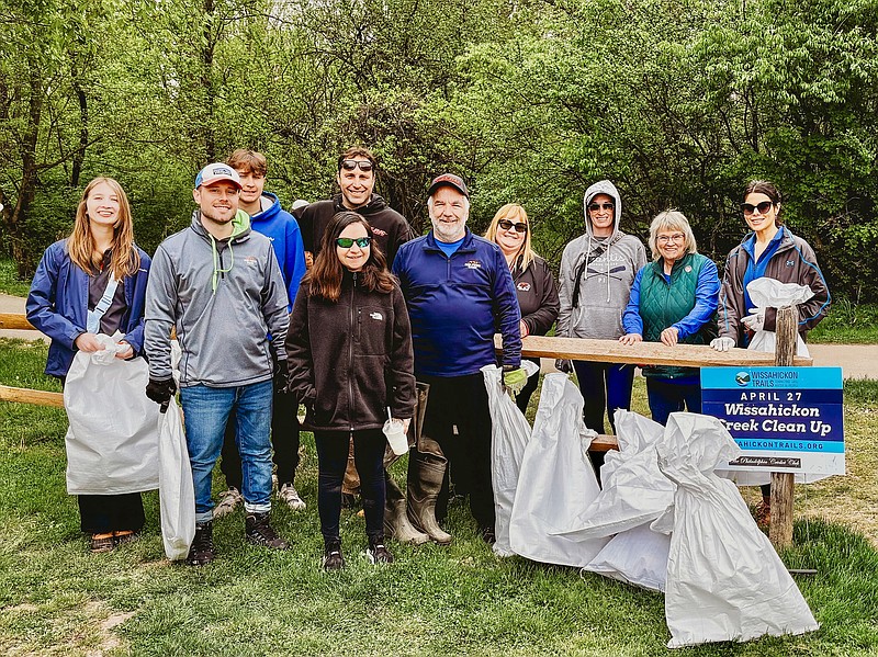 Mid Penn Bank volunteers participated in trail cleanup at Wissahickon Valley for Earth Day. (Credit: Mid Penn Bank)