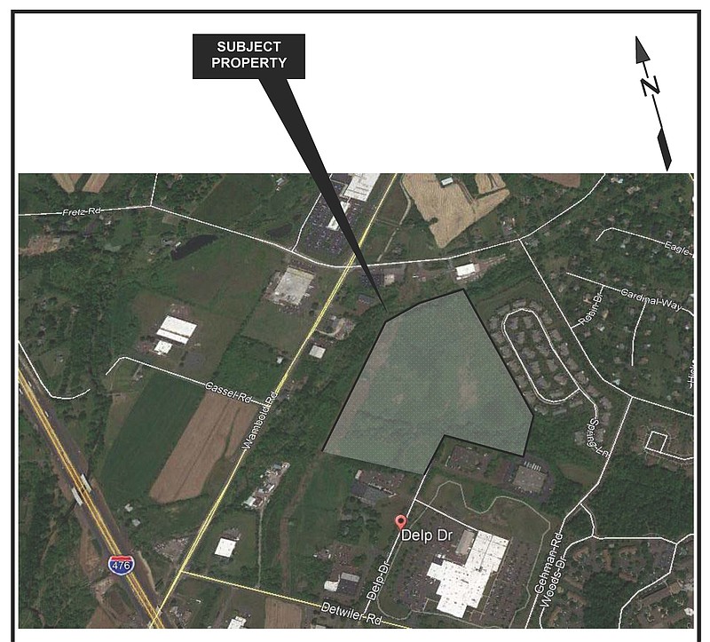 Map of the blasting area for 1600 Delp Dr. in Towamencin.