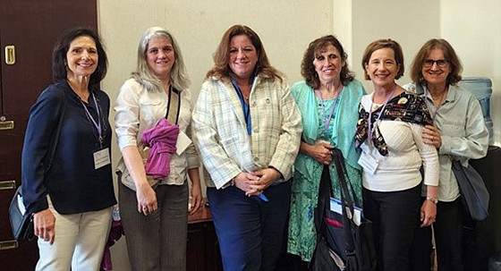 Pictured from left to right from The Women’s Center of Montgomery County:  Rosie Santulli, board member and co-president of direct services; Beth Tula, medical advocate and direct services; myself; Maria Macaluso, executive director; Kathy Schlesinger, community-based programs and board member; and Sharon Liebhaber, counseling advocate.
