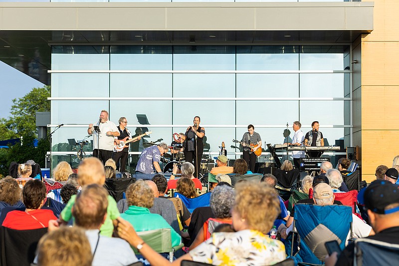 Greaseband performs at the 2023 Montgomery Township Summer Concert Series.