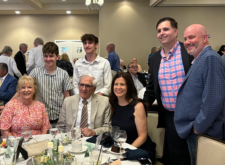 Former Lower Salford Township Board of Supervisor Doug Gifford poses for a picture with his family at Greater Harleysville and North Penn Senior Service’s annual fundraising banquet, where he was honored as the organization’s 2024 Pillar of the Community.