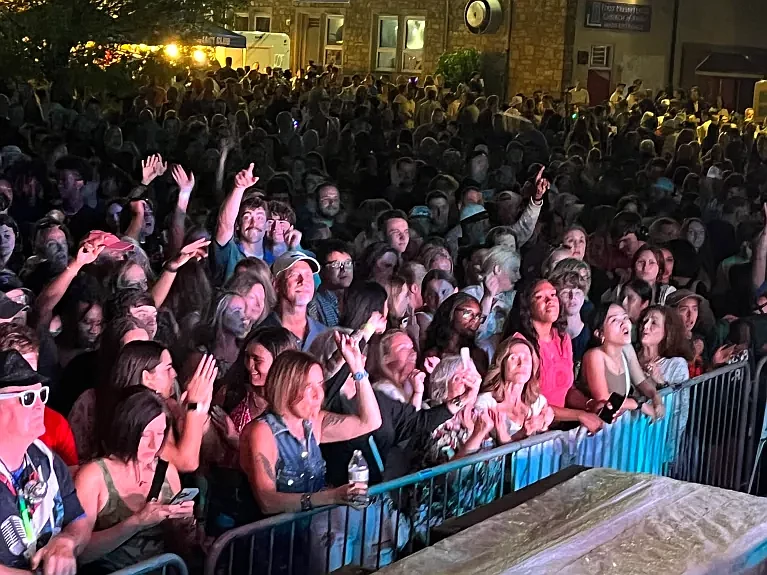 Crowds enjoy live music during Ambler’s Arts & Music Festival on June 16 and June 17, 2023. (Credit: Elizabeth Wahl Kunzier)