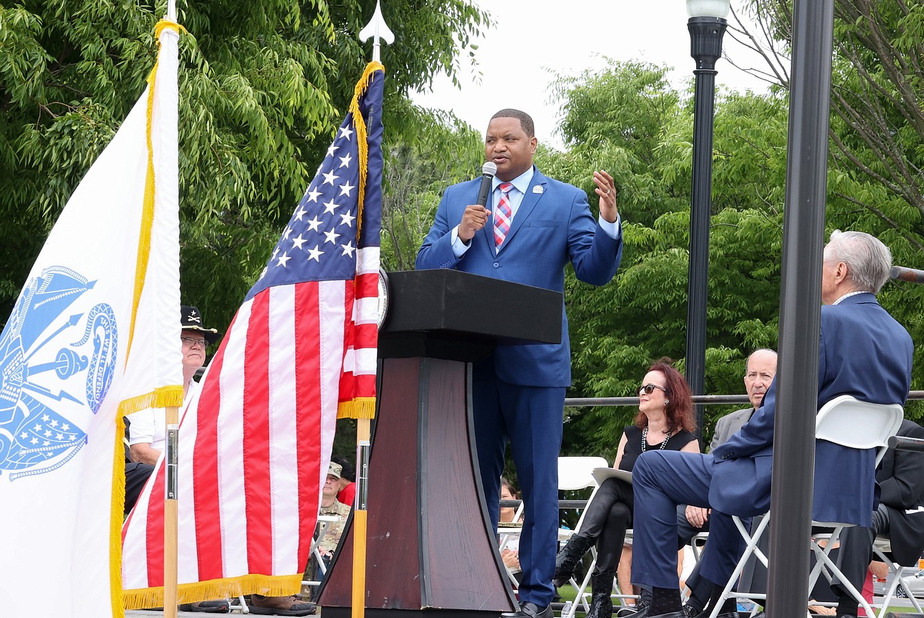 Mayor Marty Small talks about the steps to bring the memorial to fruition.
