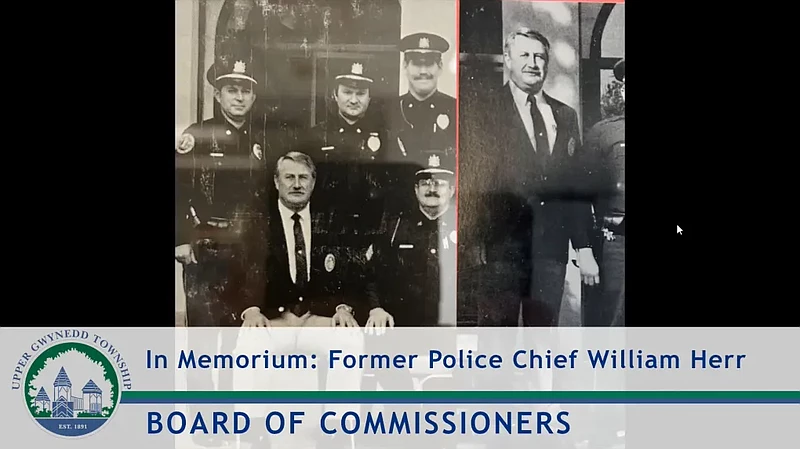 Former Upper Gwynedd Police Chief William Herr was honored by the township commissioners with a moment of silence during their June 10, 2024 meeting.