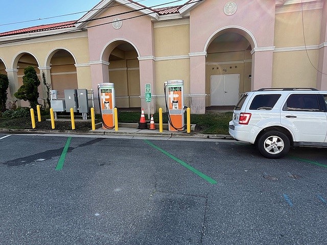 Two fast charges for electronic vehicles were installed behind the Ventnor library off New Haven Avenue.