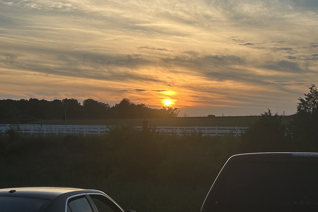 Sunset at the Montgomery County 4-H Center in Skippack Friday evening.