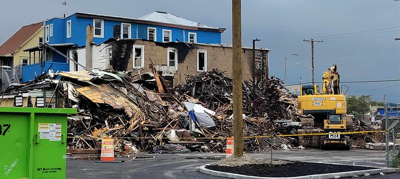 The destroyed building was razed Friday. (Photo by Motii Viera)