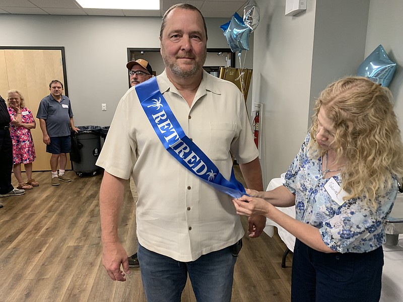 Former Collegeville Police Chief Bart Bucher at his retirement party.