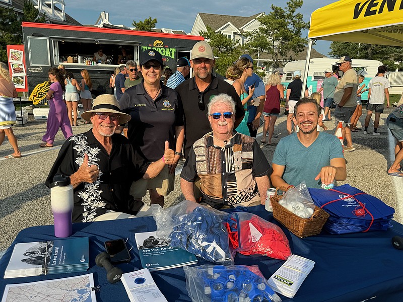 From left, OEM Coordinators Bruce Funk of Longport, Karen Koptic of Atlantic County, Chuck LaBarre of Margate, and Meteorologists Jim Eberwine of Absecon OEM and Joe Martucci.