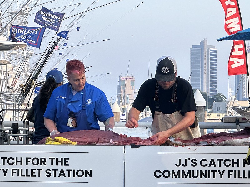 J.J.’s Catch for the Community Fillet Station brought in 1,500 pounds of fish donated by tournament participants.