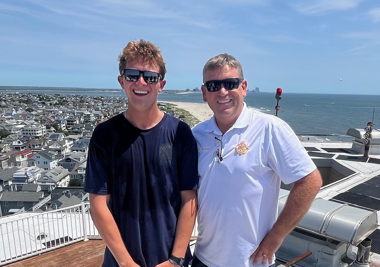 Hayden Smallwood and Margate Fire Chief Dan Adams.