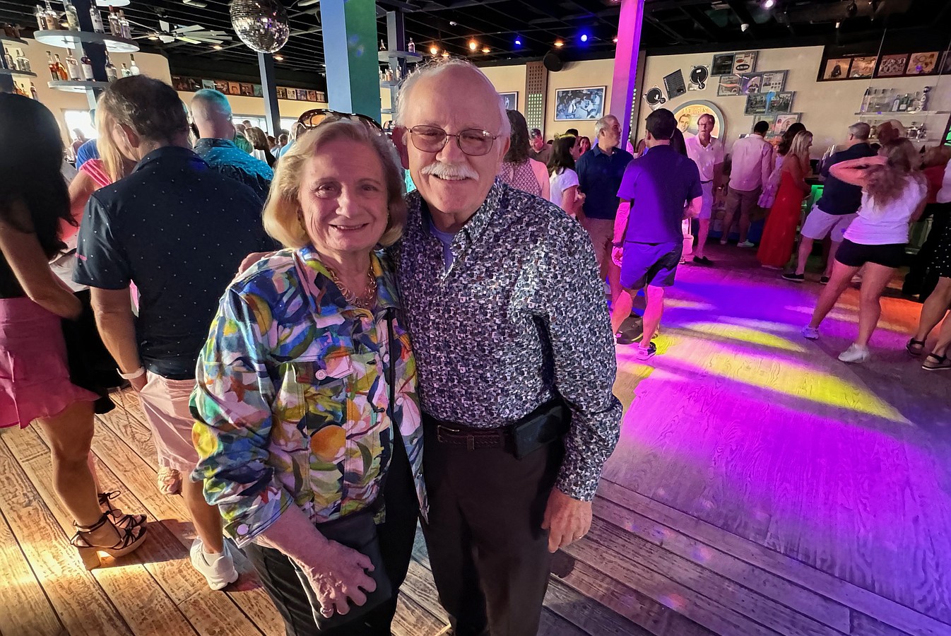 Founders of the MBA Scholarship Fund, Maria and Daniel Walters, attend the 21st annual Wine Tasting event held at Memories in Margate, Friday, July 26, 2024.