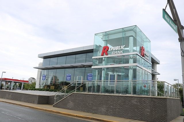 The Republic Bank building is prominently located at the corner of Ninth Street and West Avenue, at the gateway to Ocean City's downtown business district.