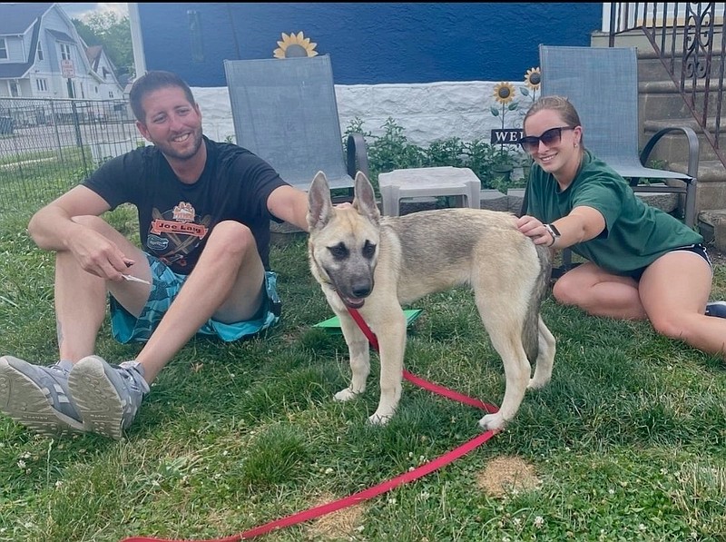 Art and Jaime Wharton on the day they adopted Dutch on June 27.