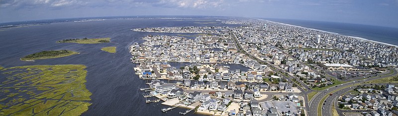 NJDEP/Aerial view of resort towns along the New Jersey coastline.