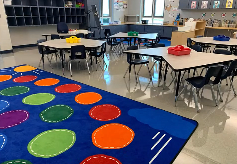 The new colorful full-day kindergarten classrooms at PVSD.