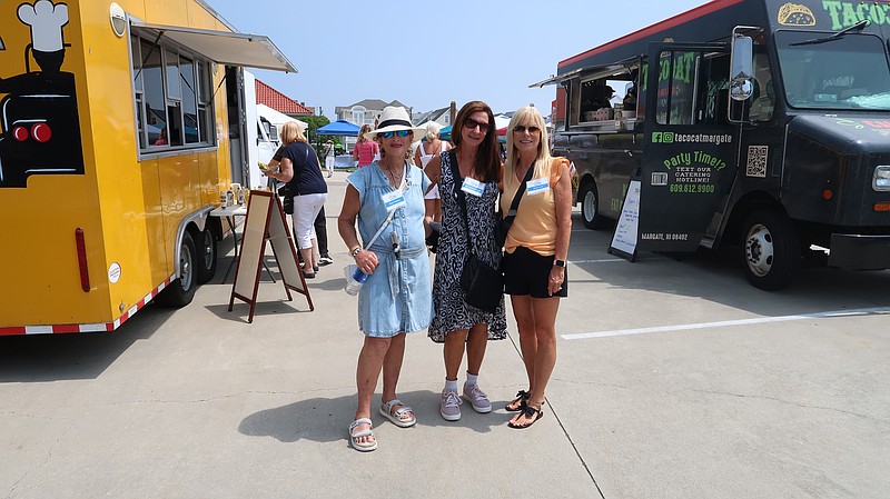 JFS/Susan Smallow, Jodi Finkelson-Reece and Shelly Guss served as lunch volunteers for the 35th annual JFS House Tour, Aug. 5. More than 110 volunteers helped the agency raised more than $100,000 to benefit The Lynn Kramer Village by the Shore.