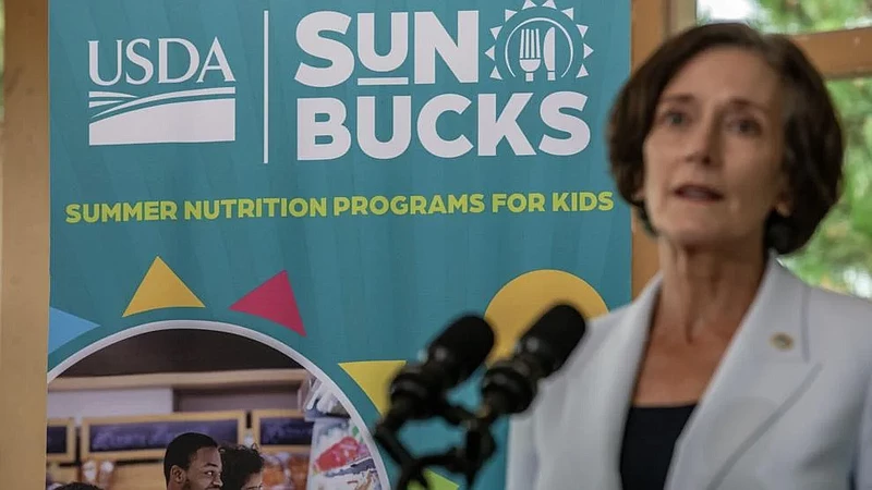 Human Services Secretary Val Arkoosh speaks about the Sun Bucks program in Harrisburg, Pennsylvania, on August 8, 2024. (Source: Commonwealth Media Services)