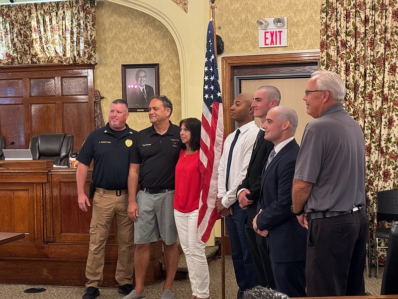 Ventnor welcomed three new officers to the ranks of the Police Department Thursday, Aug. 15. They are Dominic Cappella III, Patrick Quinn and Anthony Rivera.