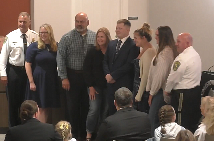 New Doylestown Township Police Officer Steven Johnson, fourth from right.