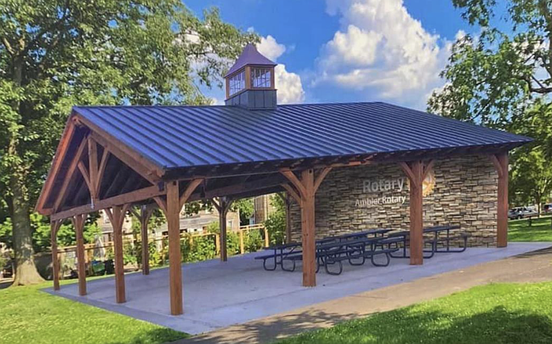 An artist rendering of the planned pavilion for Knight Park in Ambler, which is being donated by the Rotary Club to the Borough. (Image courtesy of the Rotary Club of Ambler)