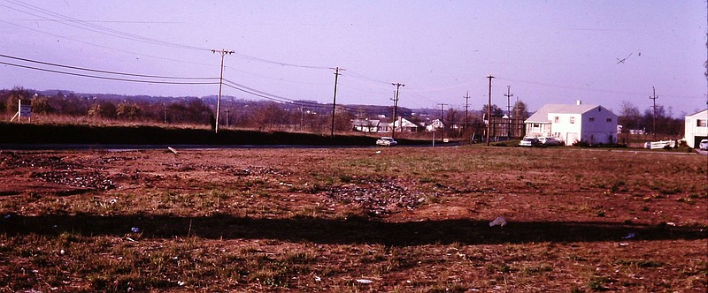 The open trash-strewn land that will one day become Allen-Forge Shopping Center in Towamencin Township.