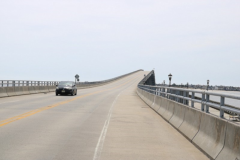 A car passes over Ocean City-Longport Bridge.