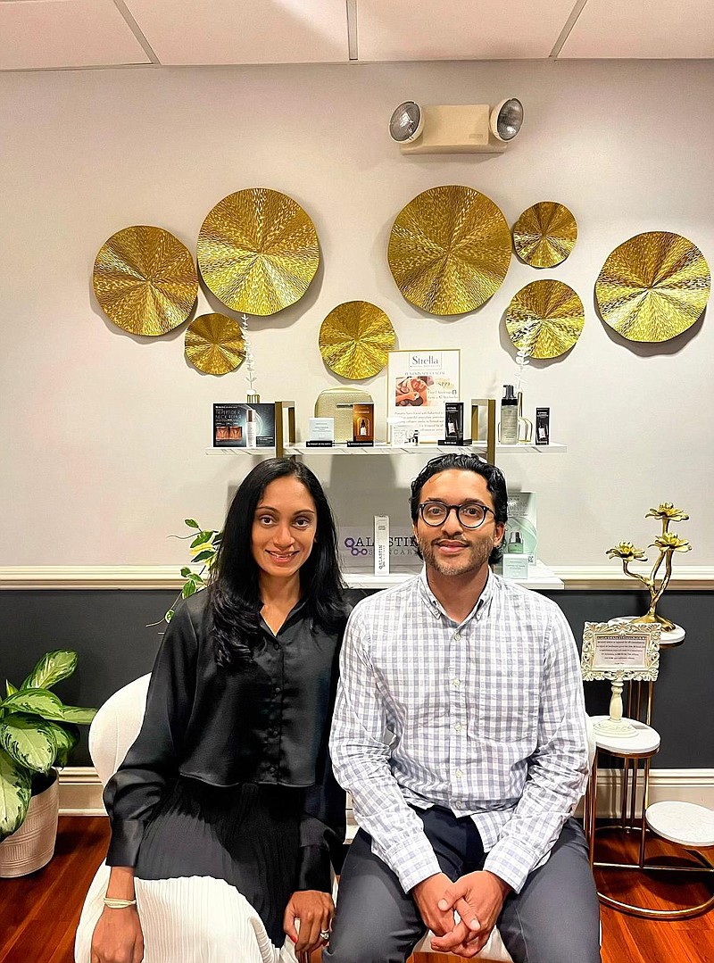 Kruti Shah, left, pictured with her husband Parshwa Shah, is the owner of Strella Medical Aesthetics in Lower Gwynedd who is about to celebrate her first full year as owner of the local business. (Image courtesy of Strella Aesthetics)