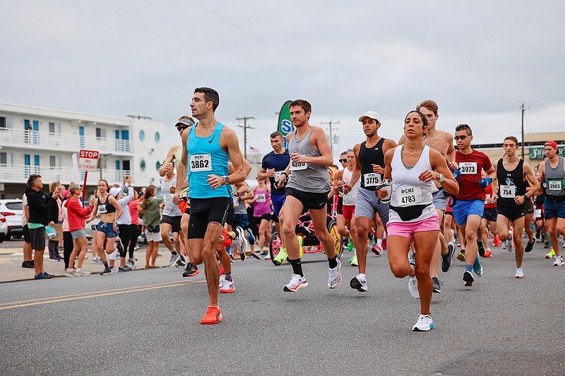 OCNJ Half Marathon winner Mike Iannotta at the start of the race near 9th Street and the Boardwalk. (Photo courtesy of Ocean City)