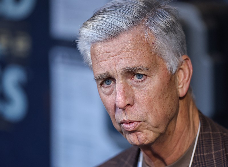 Nov 1, 2022; Philadelphia, PA, USA; Philadelphia Phillies president of baseball operations Dave Dombrowski talks with the media before game three of the 2022 World Series against the Houston Astros at Citizens Bank Park. Mandatory Credit: Bill Streicher-USA TODAY Sports