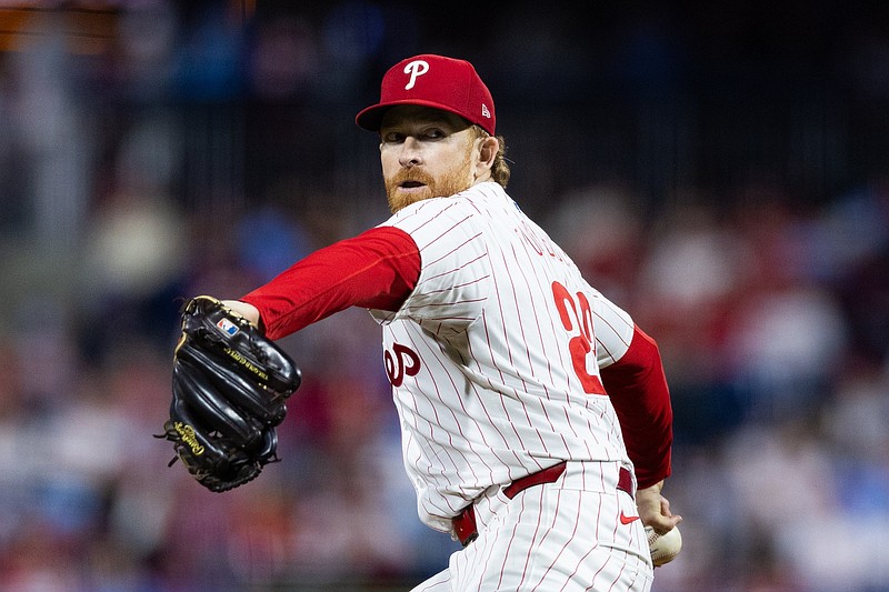 May 15, 2024; Philadelphia, Pennsylvania, USA; Philadelphia Phillies pitcher Spencer Turnbull (22) throws a pitch during the seventh inning against the New York Mets at Citizens Bank Park. Mandatory Credit: Bill Streicher-USA TODAY Sports