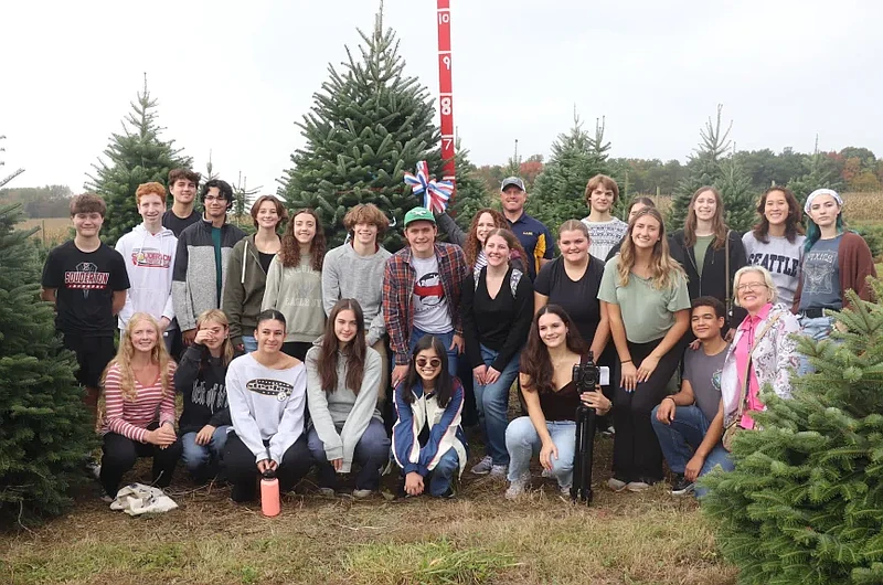 Souderton Area High School students selected an 11-foot-tall Turkish fir at Bustard Christmas Tree’s Lehighton farm for the Vice President’s home.