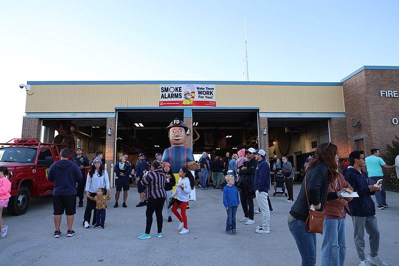 Crowds gather outside the Ocean City Fire Department headquarters for the open house.