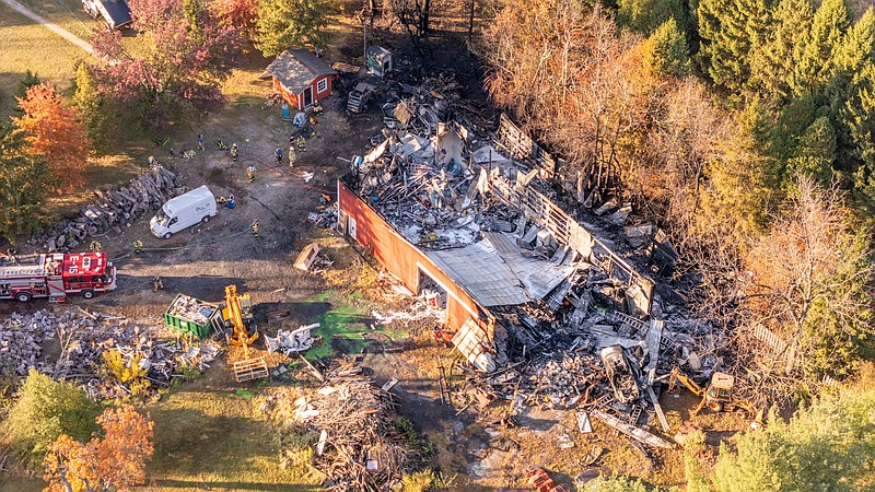 Barn fire in Solebury Township, Oct. 20, 2024.