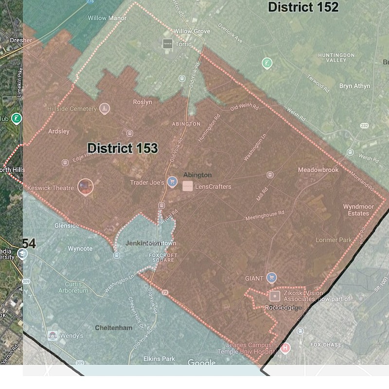 Abington Township has a division of districts when it comes to voting local.