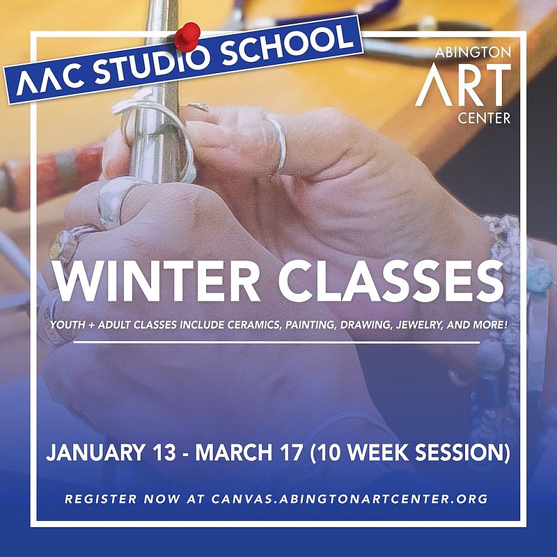 The Abington Art Center has prepared its Winter Classes online brochure, and registration is now open for courses beginning January 2025. (Image courtesy of AAC)