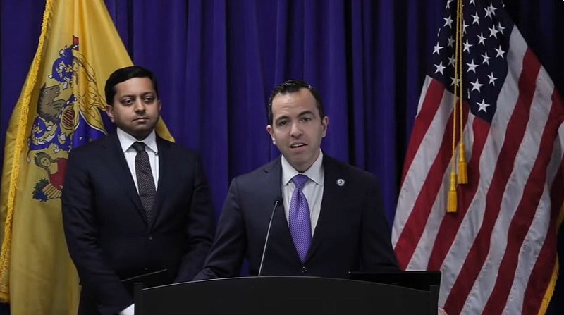 N.J. Attorney General Matthew Platkin during a livestream press conference.